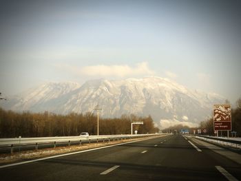 Road passing through mountains