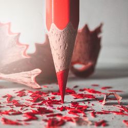 Close-up of pencil on table