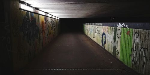 View of empty subway tunnel