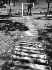 Dirt road against sky