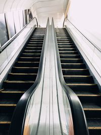 High angle view of escalator