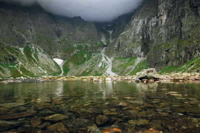 Scenic view of lake against mountains