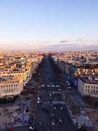 High angle view of city - champs Élysée paris