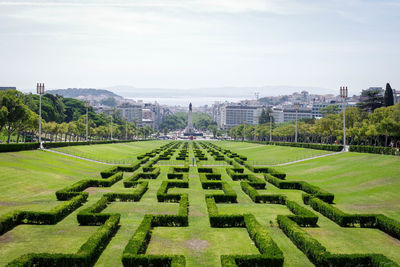 View of park in city