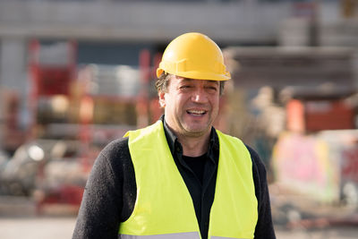 Close-up of engineer wearing hardhat