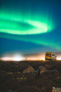 Scenic view of dramatic sky at night