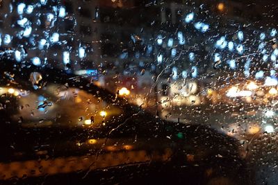 Full frame shot of wet car window