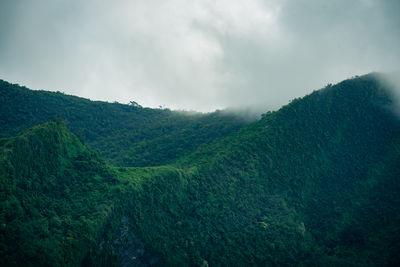 Scenic view of green landscape against sky