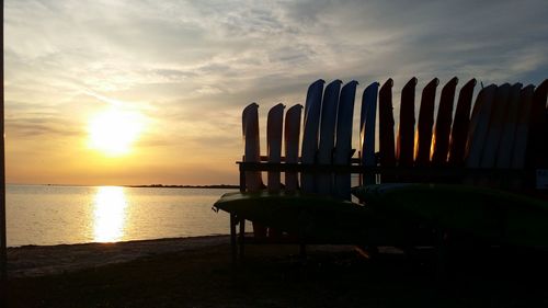 Scenic view of sea at sunset