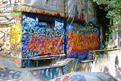 Multi colored graffiti wall