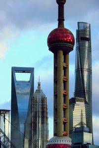 Oriental pearl tower against sky in city