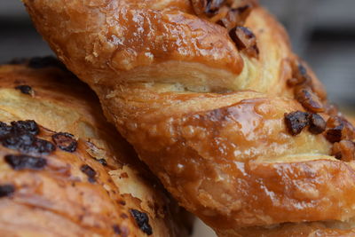 Close-up of breakfast pastry in plate