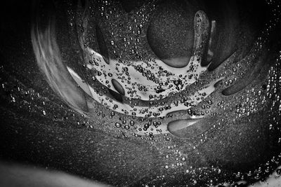 Close-up of water drops on glass at home