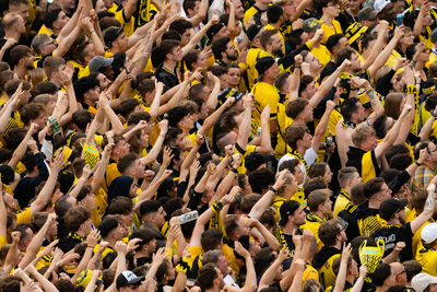 High angle view of bvb fans dortmund