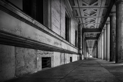 Empty corridor of old building