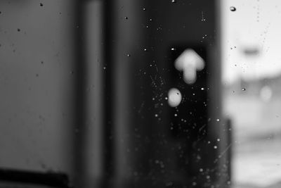 Close-up of wet window in rainy season