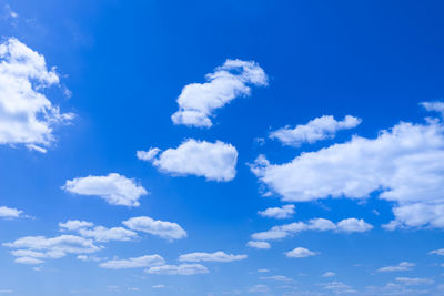 Low angle view of clouds in blue sky