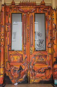 Graffiti on metal door