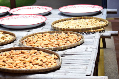 High angle view of food on table