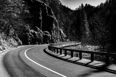 Empty road by trees in forest