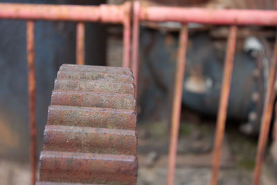 Close-up of rusty metal structure