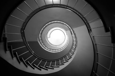 Low angle view of spiral stairs