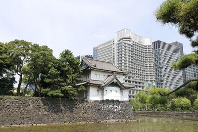 Low angle view of residential building against sky