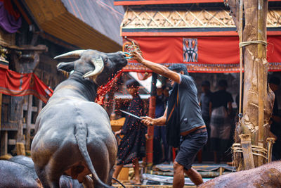 A part of funeral ceremony 