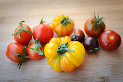 Close-up of tomatoes on table