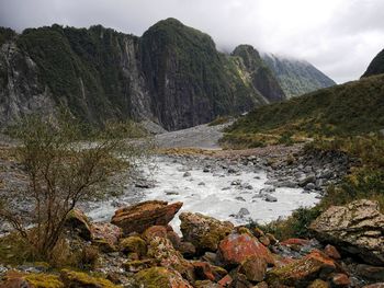 Scenic view of mountains against sky