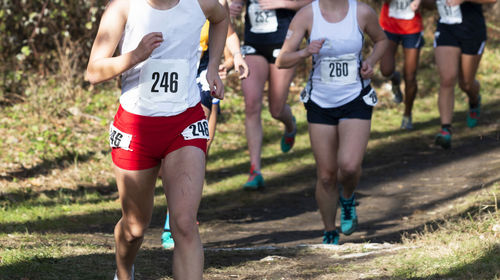 Low section of people running