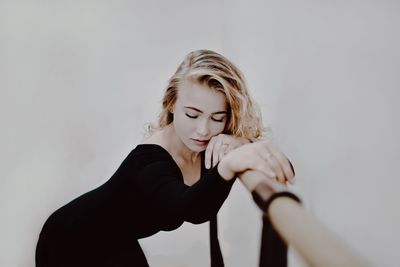 Ballerina against white background