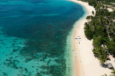 High angle view of beach