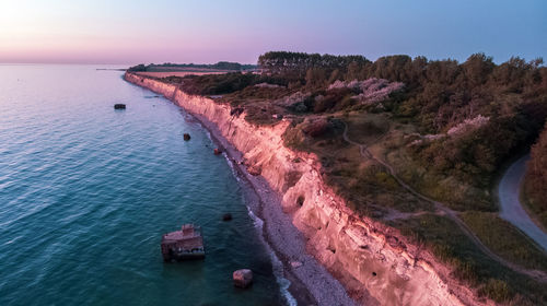 High angle view of sea against sky