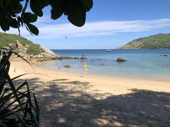 Scenic view of beach against sky