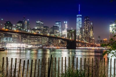 Illuminated cityscape at night