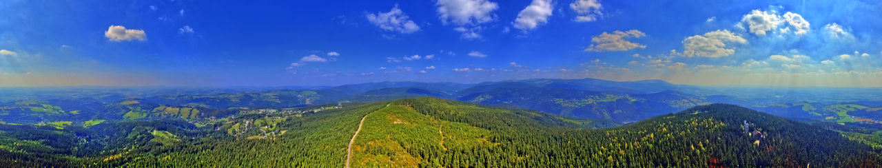 Panoramic shot of countryside landscape