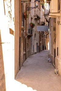 Narrow alley amidst buildings in town