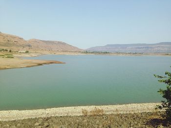 View of calm sea against clear sky