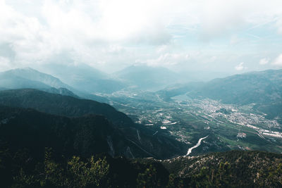 Scenic view of mountains against sky