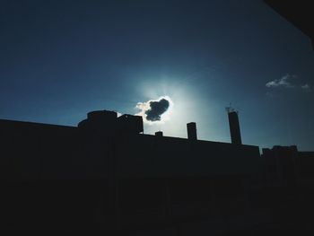 Low angle view of building against blue sky