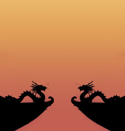 Silhouette birds against clear sky during sunset