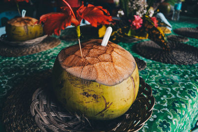 Close-up of potted plant on table