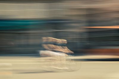 Blurred motion of train