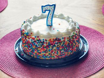 Close-up of cake on table