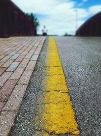 Surface level of yellow road