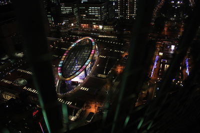 Traffic on city street at night