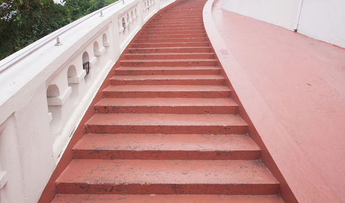 High angle view of staircase by building