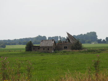 Built structure on grassy field