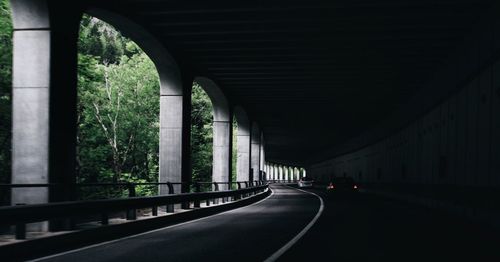 Empty road in tunnel